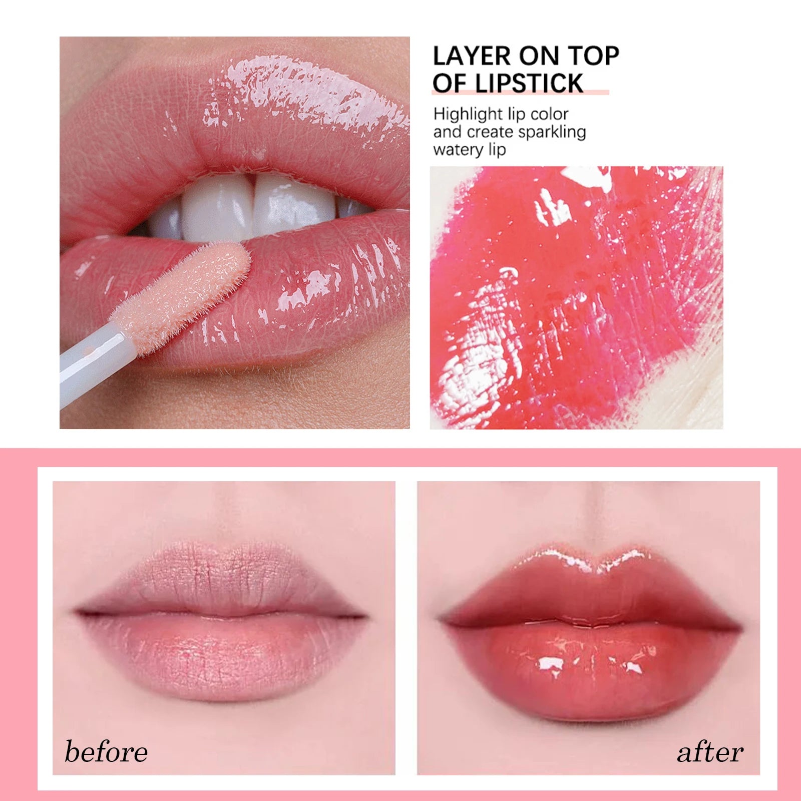 6ml Lip Oil Deep Moisturizing Lip Glaze Smoothing Plumper Serum Lip Lines Long Lasting Nourishment Lip Balm Lip Makeup Lipstick