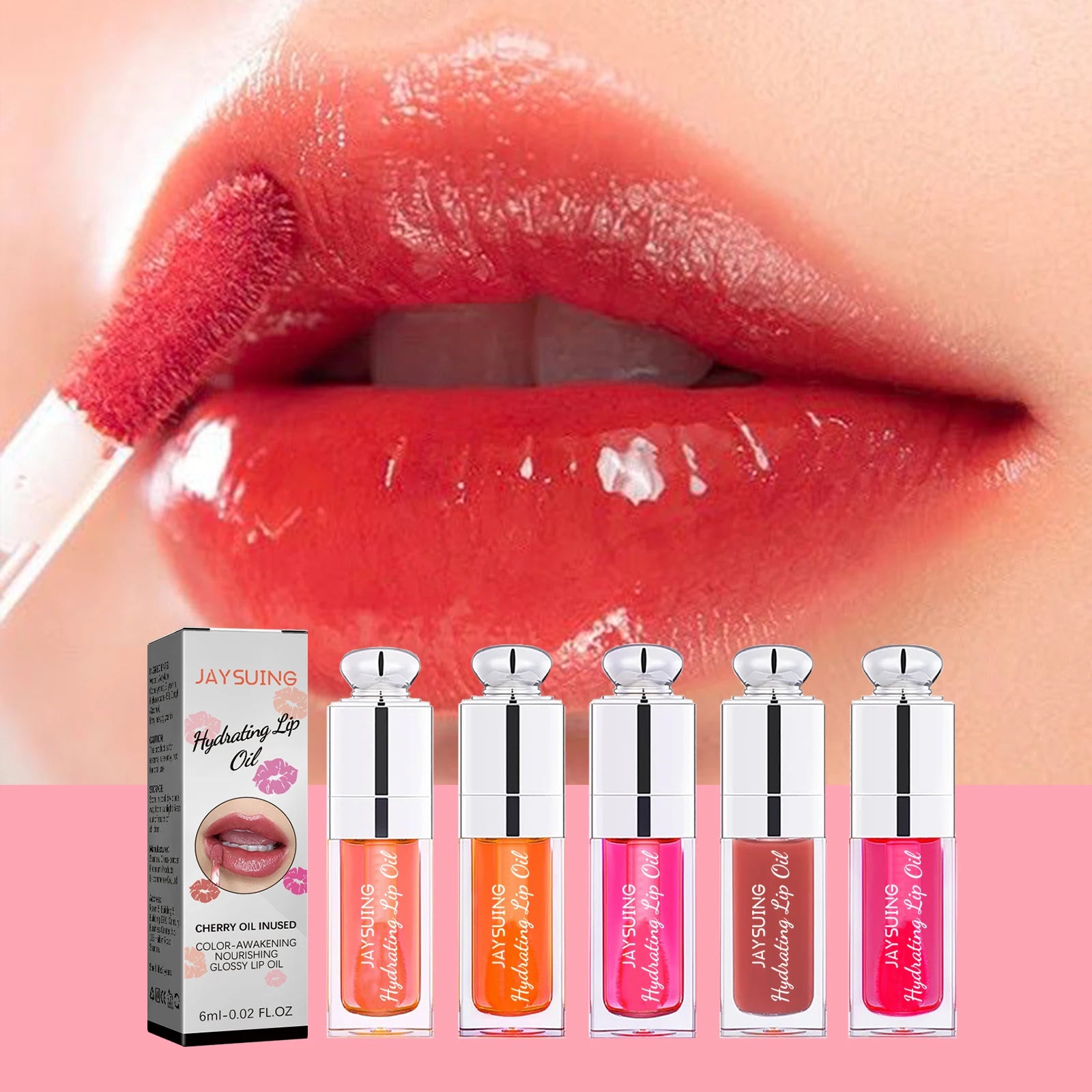 6ml Lip Oil Deep Moisturizing Lip Glaze Smoothing Plumper Serum Lip Lines Long Lasting Nourishment Lip Balm Lip Makeup Lipstick